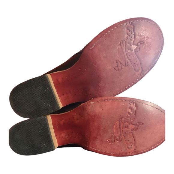 Freebird Dark Brown Leather Ankle Strap Flats - Picture 5 of 9